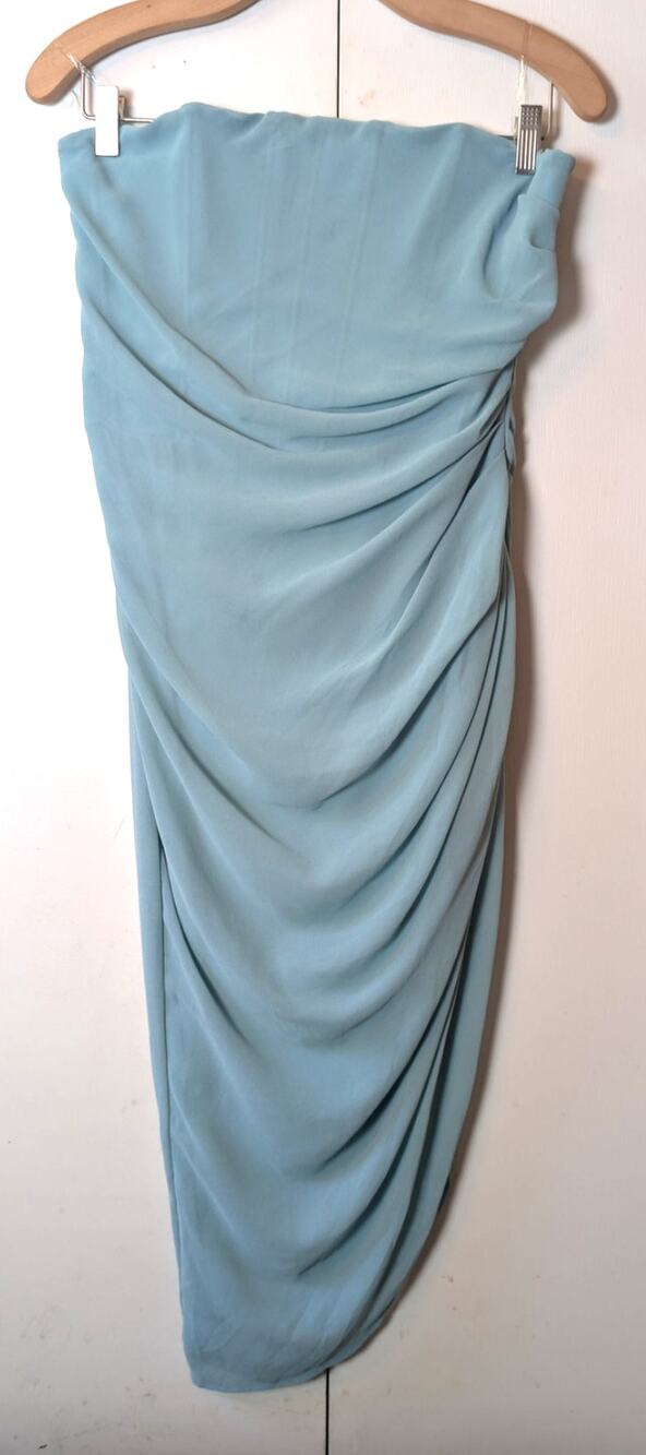 Oh Polly Aqua Corset Asymmetrical Dress Size 8